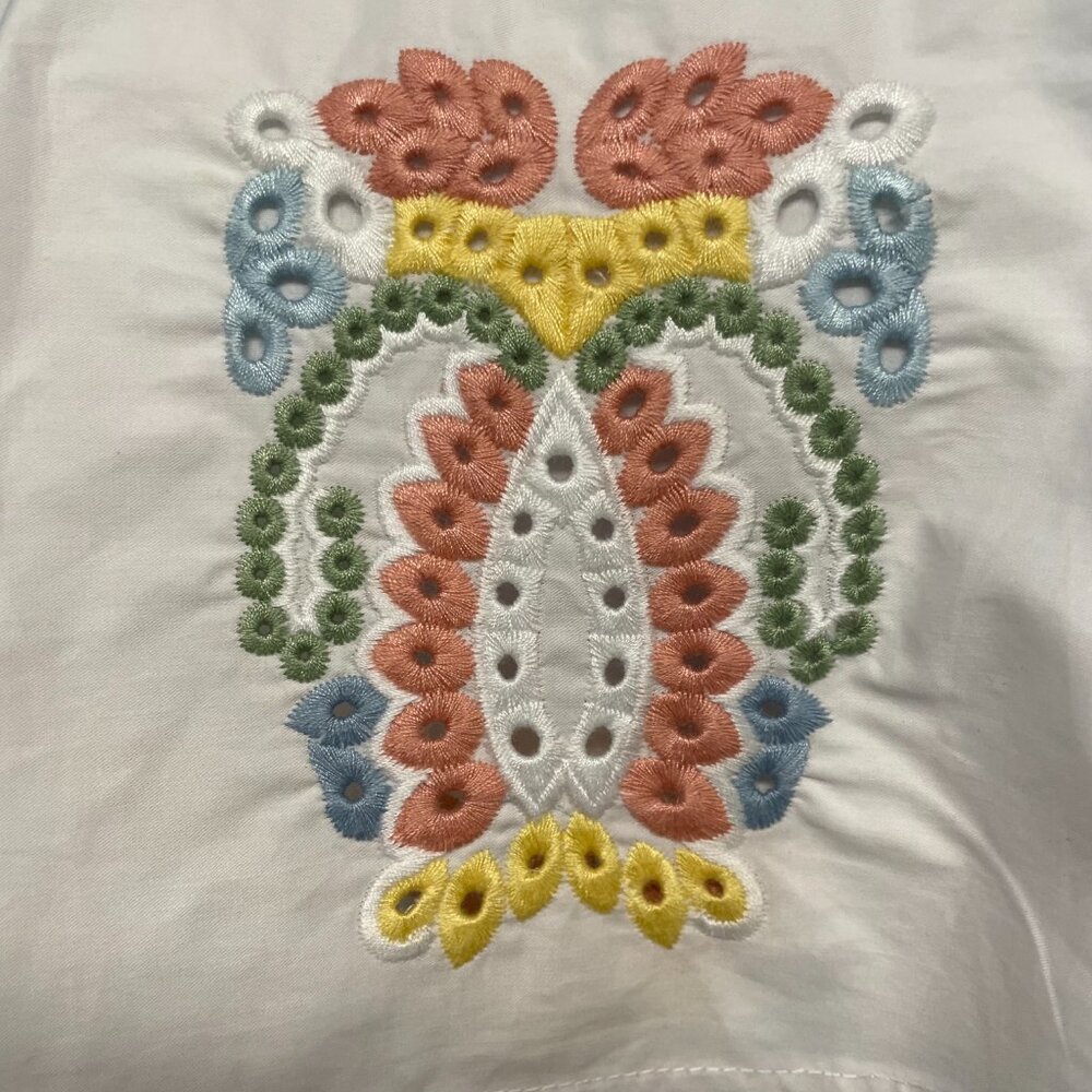 Caroline Constas Embroidered Eylet Ruffle Top - Picture 4 of 6